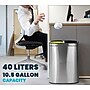 Alpine Industries Stainless Steel Dual Compartment Trash Can with Lid and Liner, 21 Gallon, 2/Pack (ALP470-R-40L-2PK)~#|#~2D739066-6B04-4678-B50133F2863D81AF_sc7