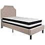 Flash Furniture Brighton Tufted Upholstered Platform Bed in Beige Fabric with Pocket Spring Mattress, Twin (SLBM1)~#|#~2D741ECF-6664-45B9-976FDEBAD66CEDE2_sc7