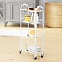 Whitmor 4-Shelf Metal Mobile Kitchen Cart with Lockable Wheels, White (6766-16327)~#|#~2D791E1A-84C7-45B0-A4C12D2C093B7B92_sc7