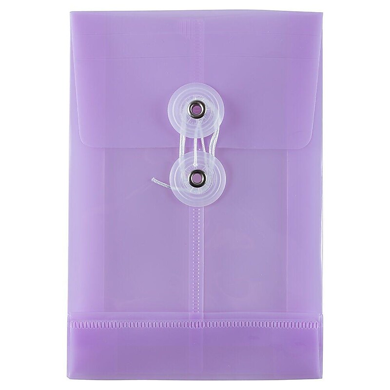 JAM Paper Premium Expanding Wallet with Button & String Closure, 4 1/4" x 6 1/4", Lilac Purple, 3/Pack (473B1llax3) image 1