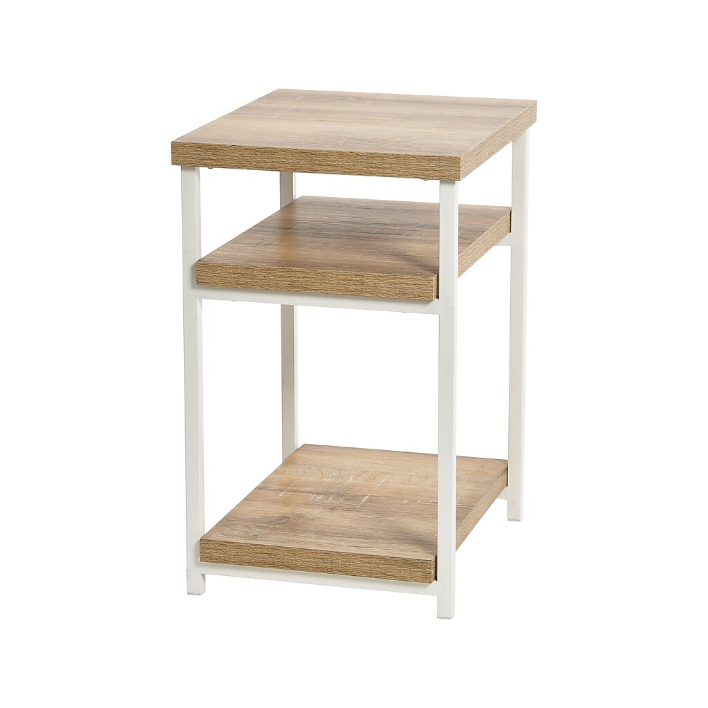 Side/end table with two shelves and white frame