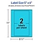 Avery Rectangle Multipurpose Labels, 5" x 6", Bright Blue, 40/Pack (94257)~#|#~2D8EC504-CFE7-4A13-B2B3ED9E1C31B6BE_sc7