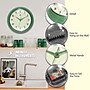 Infinity Instruments Round Retro Green Wall Clock, Aluminum, 12" (10940GR-12)~#|#~2D8F5C00-7E8E-4B7F-9207FBFDA24762A3_sc7