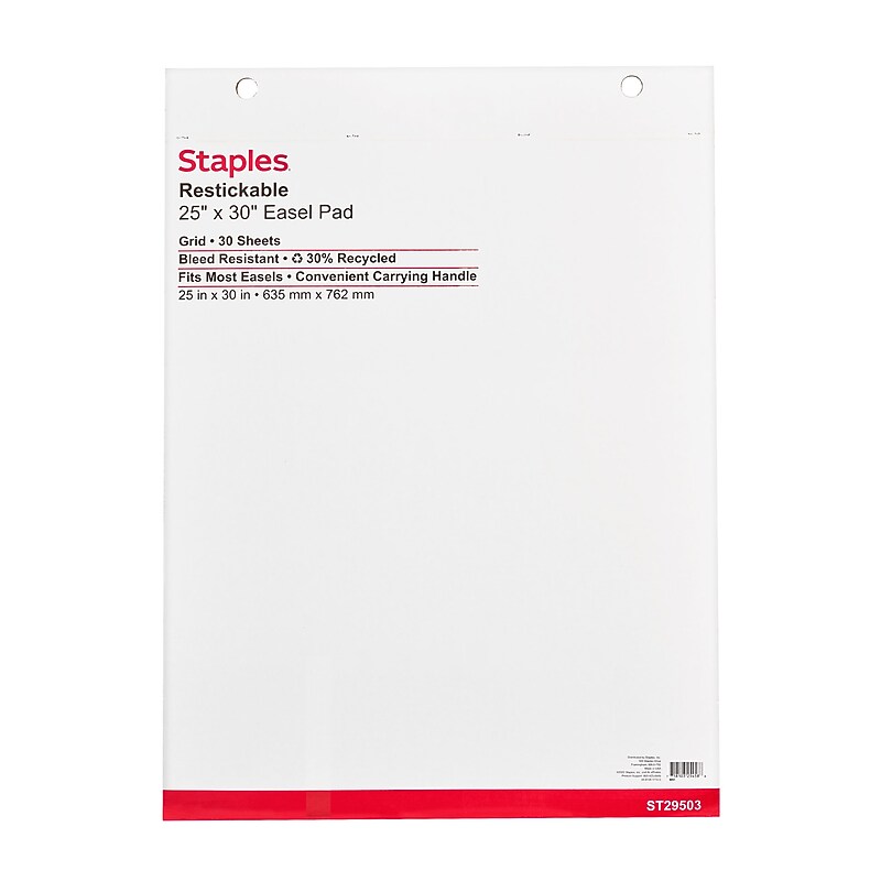 Staples® Restickable Easel Pad, Grid (WSP2530SR) image 1