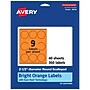 Avery Decorative Edge Multipurpose Labels, 2.5" Dia., Bright Orange, 360/Pack (94516)~#|#~2D9EFE60-DB94-4CAF-946BE0826B1C18A2_sc7