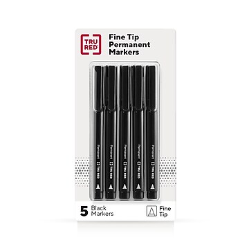Sharpie Permanent Marker, Fine Tip, Black, 5/Pack (30665