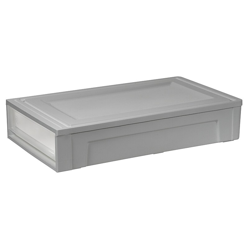 Iris 27.5 Quart Underbed Storage Container, Plastic, Gray (500230) image 1