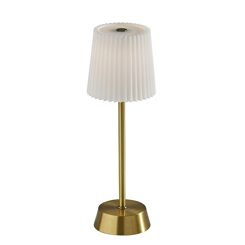 Adesso Bobby LED Cordless Indoor/Outdoor Table Lamp, 14"H, Antique Brass (3076-21) image 1