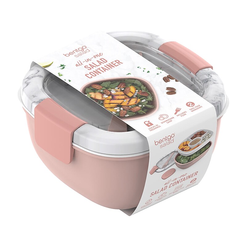 bentgo Salad Container, 5-Compartment, Blush Marble, 54 oz. (BGOSAL-M) image 1