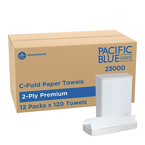 Pacific Blue Select Premium C-Fold Paper Towels, 2-ply, 120 Sheets