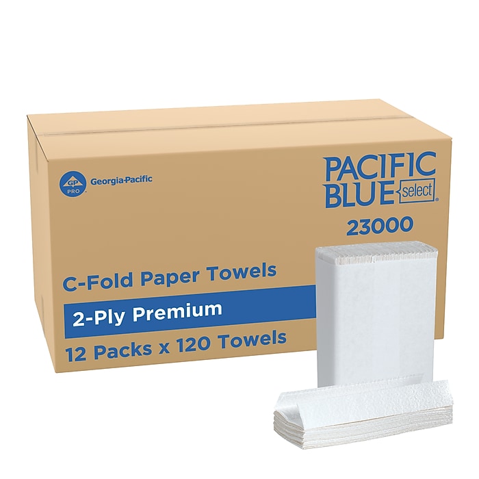Pacific Blue Select Premium C-Fold Paper Towels, 2-ply, 120 Sheets