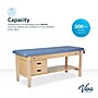 Aristo Wood H-Brace Physician Exam Table with Shelf, 2 Drawer Cabinet, Paper Cutter, Holder, 500lbs. Capacity, Blue~#|#~2DB07317-CBFD-420E-8AA276375E19263D_sc7