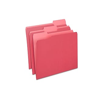 Staples File Folders, 1/3-Cut Tab, Letter Size, Red, 100/Box (ST224519-CC)