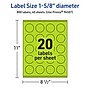 Avery Circle Multipurpose Labels, 1-5/8" Dia., Bright Green, 800/Pack (94507)~#|#~2DB3890A-4B6A-4396-8A1D4E8222549DFC_sc7
