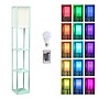 Simple Designs Etagere Organizer 62.5" Floor Lamp with Rectangular Shade, Aqua (LF1014-AQU-CCLB)~#|#~2DB4C654-70B0-4A0B-8E602DC73DF50E4C_sc7
