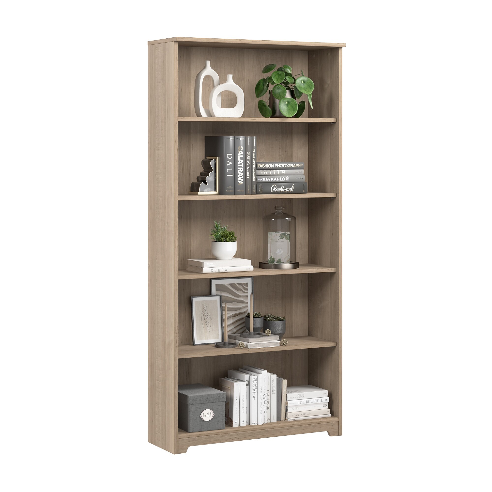 Bush Home Cabot Tall 5 Shelf Bookcase, Ash Gray (WC31266) Sansujyuku sansujyuku.com