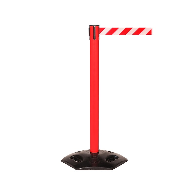 Queue Solutions WeatherMaster 250 2" Red Nylon Crowd Control Belt Barrier, Blue (WMR250R-BL110) image 1