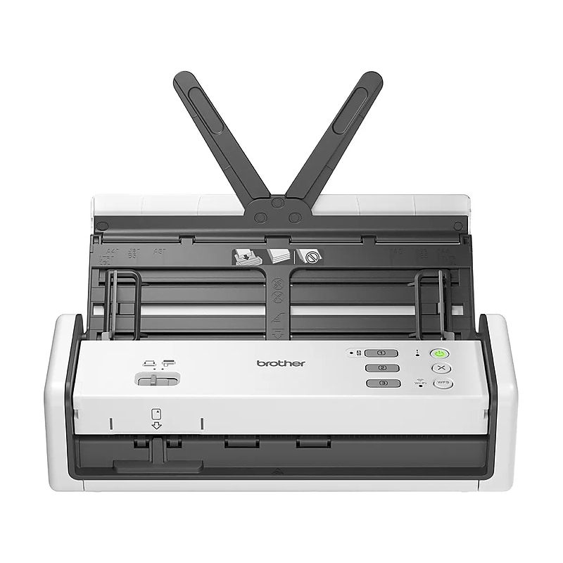 Brother ADS-1350W Duplex Portable Document Scanner, White/Black image 1