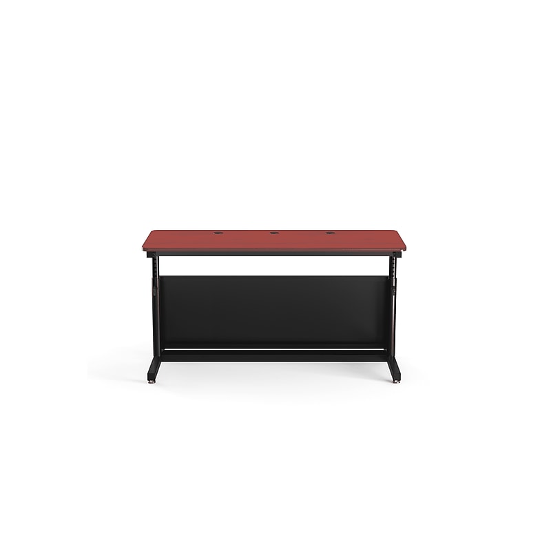 VersaDesk Deluxe 60"W Manual Adjustable Standing Computer Table, Cherry/Black (CTL6024-BC) image 1