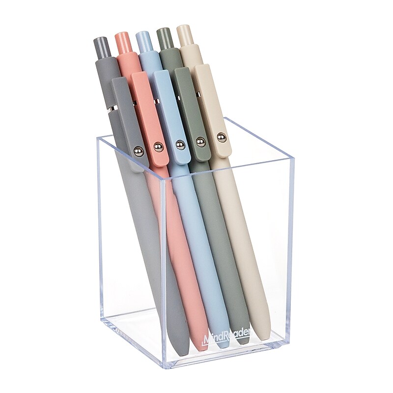 Mind Reader Plastic Pen Cup Holder, Clear (ACPEN-CLR) image 1