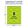 Avery Printable Oval Multipurpose Labels, 2" x 3-1/3", Bright Green, 80/Pack (94056)~#|#~2DD6A617-2F45-420B-B7D55442D0C0417F_sc7