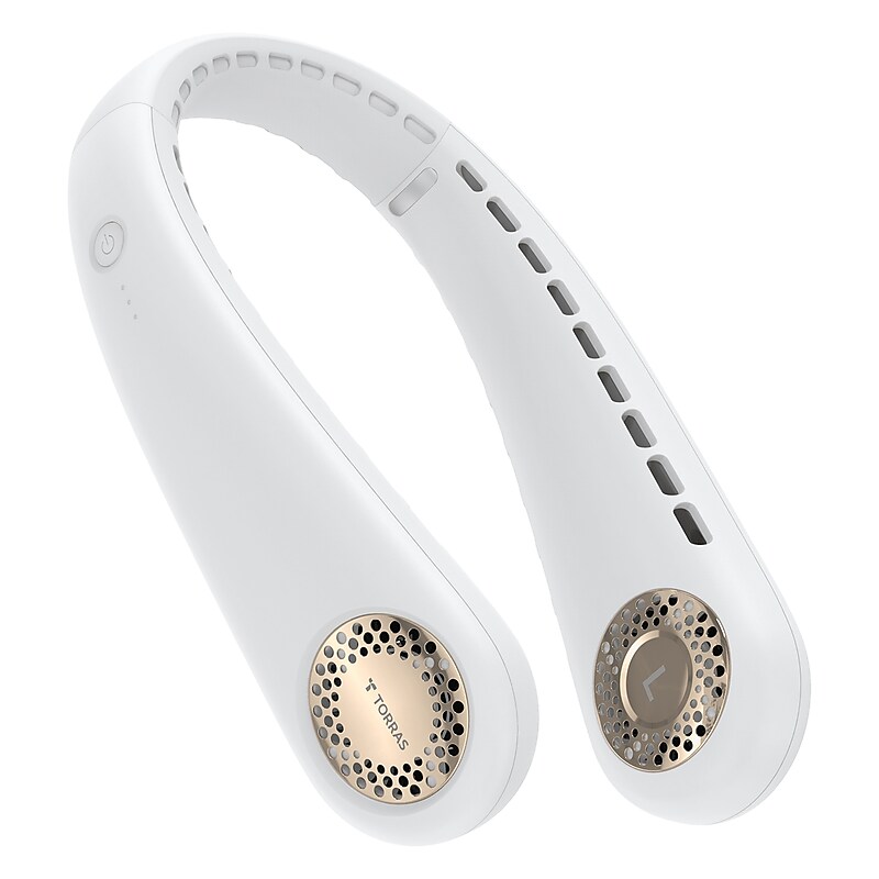 TORRAS L3 360° Cooling Personal Bladeless Portable USB-Rechargeable Neck Fan, 3-Speed, Pearl White (X00FA20A004) image 1