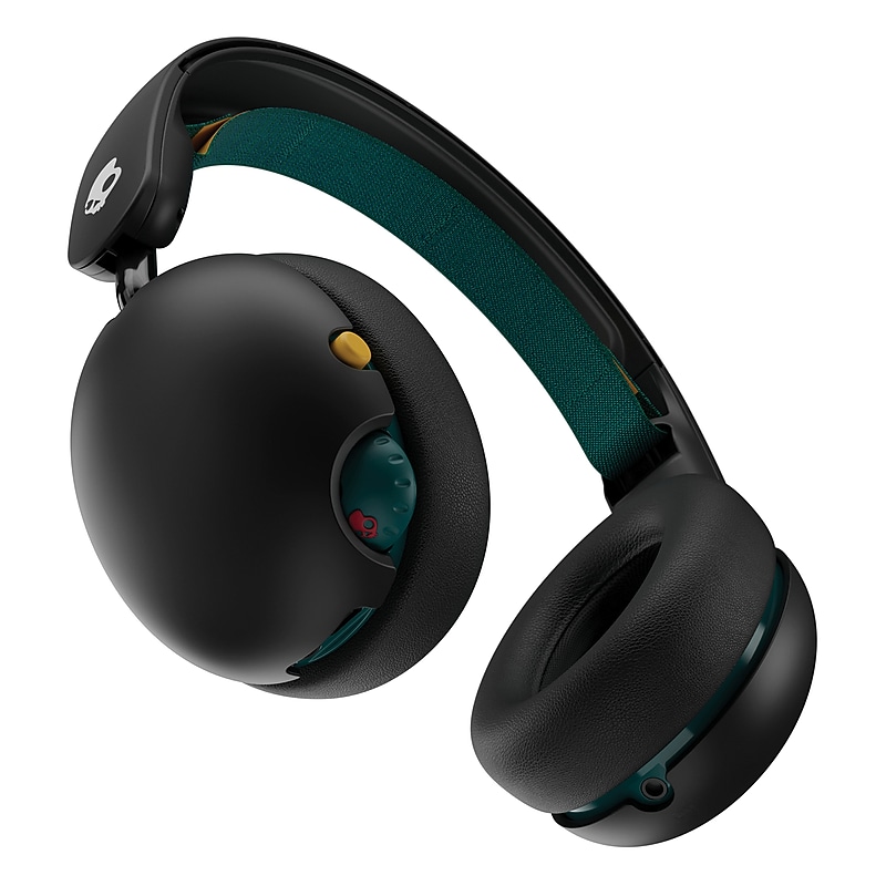 Skullcandy Grom Wireless Volume-Limited Kids Over-Ear Headphones with Microphone, Bluetooth, Black & Verdigris (S6KBW-R740) image 1