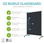 Ghent EZ Glass Mobile Dry-Erase Whiteboard, Aluminum Frame, 75"H x 62"W, Black (EZ1NA7562BK)~#|#~2DE3D45F-ADBB-4B7B-A22DF7DE0BC3A6EF_sc7