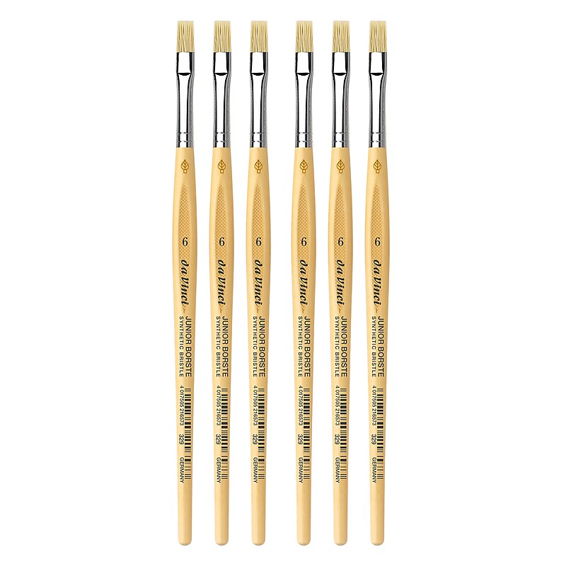 da Vinci JUNIOR BORSTE Tempera Synthetic Student Flat Brush, 6 Brushes/Pack (DVXVA3296-6) image 1