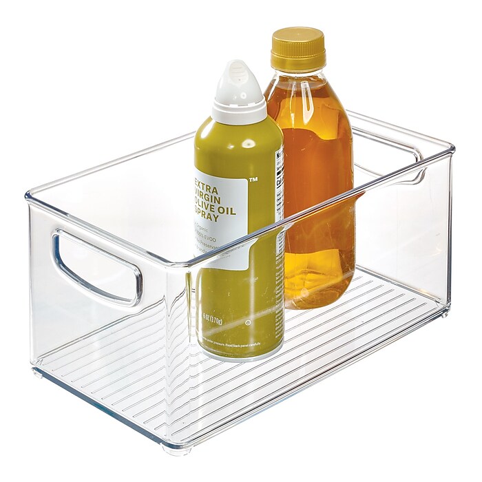 iDESIGN Small Stackable Plastic Storage Bin, Clear (64530) | Staples