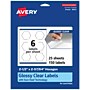Avery Laser/Inkjet Multipurpose Labels, 2.9" x ", Glossy Clear, 150/Pack (94121)~#|#~2DEFF9FA-8875-4E1E-AD5D810D4C46C66C_sc7