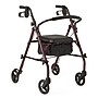 Medline Basic Knockdown Folding Steel Rollator, Burgundy (MDS86850ESKD)~#|#~2DF77BF4-7329-4A87-95FBB942B76F6D1B_sc7