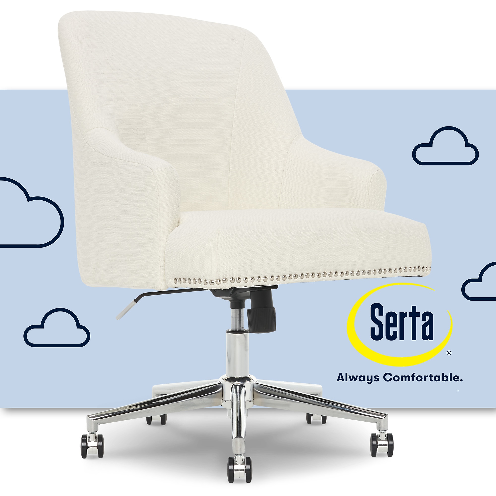Serta Leighton Fabric Home Office Chair, Ivory (48444) Sansujyuku sansujyuku.com