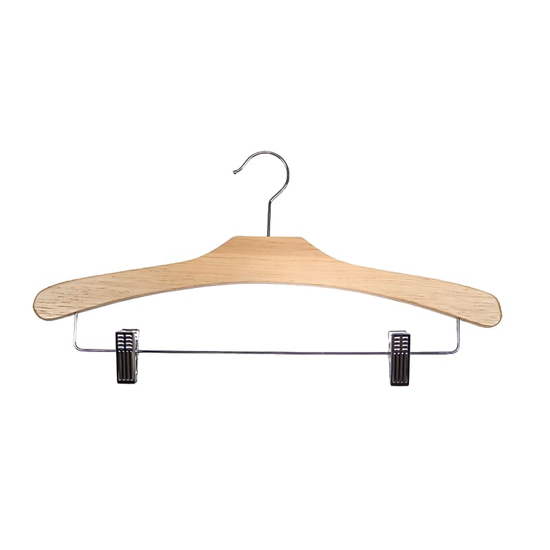 Nahanco 16 1/2" Wood Flat Suit Hanger, Natural, 100/Pack (3117RC) image 1