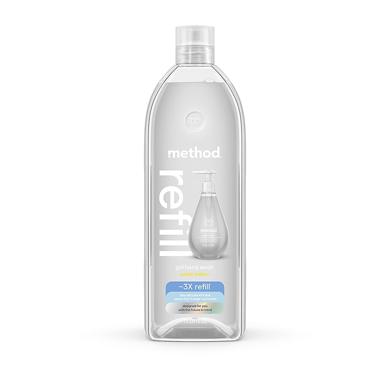 Method Gel Hand Soap Refill, Sweet Water Scent, 34 Fl. Oz. (328104) image 1