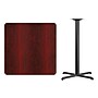 Flash Furniture Square Laminate Table Top with 30''x 30'' Bar-Height Table Base, 36" x 36", Mahogany (XUMA3636T3030B)~#|#~2E090158-758F-4857-B56E9E8D2C93C72D_sc7