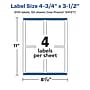 Avery Laser/Inkjet Rectangle Waterproof Multipurpose Labels, 3.5"  x 4.75", White, 200/Box (94127)~#|#~2E0BD69A-662C-4C61-A55F81ABB3F76763_sc7