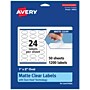 Avery Laser/Inkjet Oval Multipurpose Labels, 1" x 2", Clear, 1200/Box (94053)~#|#~2E1422E7-B596-4D4C-950BD3F92F38ED7F_sc7