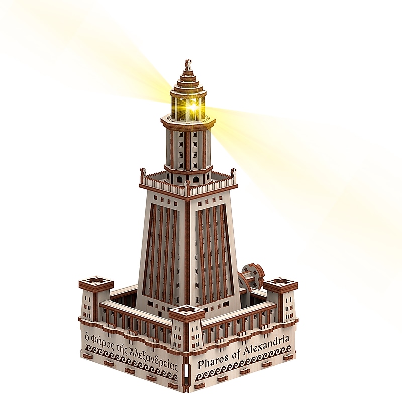 Mr.Playwood Alexandria Lighthouse Eco-light 3D Wooden STEM Model, 280 Pieces/Set (AVRAV1612301) image 1