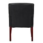 Boss Office Products Box Arm Faux Leather Guest Chair, Black/Mahogany (B619)~#|#~2E26448C-E166-486F-A010FC62F6457A54_sc7