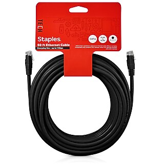 Staples TECH 50' Cat-6 Ethernet Cable, Male to Male, Gray (ST62447