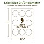 Avery EcoFriendly Laser/Inkjet Decorative Edge Multipurpose Labels, 2-1/2" Dia., White, 225/Pack (94516)~#|#~2E299DA8-BF44-4DF9-B263D1A8931302DD_sc7