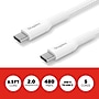Staples TECH USB-C to USB-C Charging Cable, 6.5 ft., White, 5/Pack (ST62315)~#|#~2E36B2B5-7EDC-4111-A07C57372C78CEB4_sc7