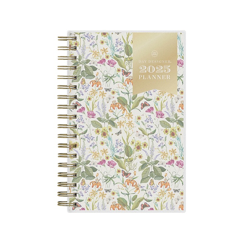 2025 Blue Sky Fiore Cream 3.63" x 6.13" Weekly & Monthly Planner, Plastic Cover, Multicolor (152482) image 1