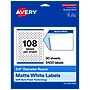 Avery Round Laser/Inkjet Multipurpose Labels, White, 108 Labels/Sheet, 50 Sheets/Pack (19479311268)~#|#~2E40FCC2-C670-44F7-A54B106AE25FD643_sc7
