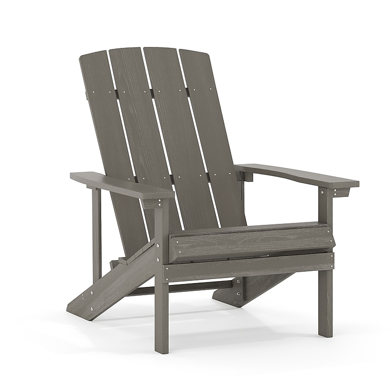 Flash Furniture Charlestown All-Weather Poly Resin Wood Adirondack Chair, Gray (JJC14501LTG) image 1