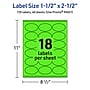 Avery Laser/Inkjet Multipurpose Oval Labels, 1.5" x 2.5", Neon Green, 720/Pack (94051)~#|#~2E4B064F-D46B-49FE-909FDF8C08A7BDE0_sc7