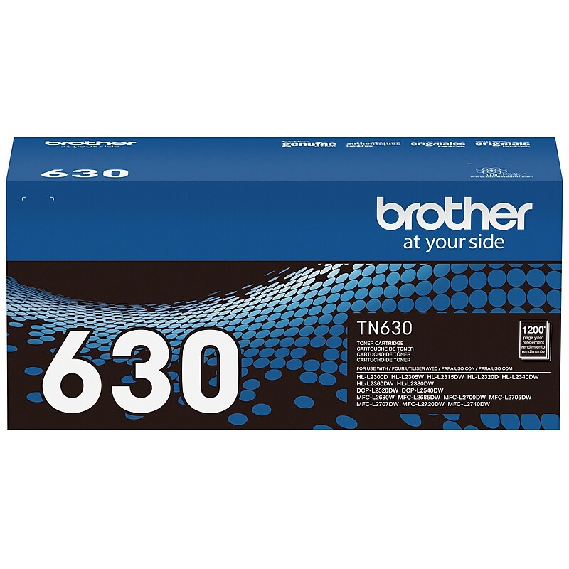 Brother TN-630 Black Standard Yield Toner Cartridge, Print Up to 1,200 Pages image 1