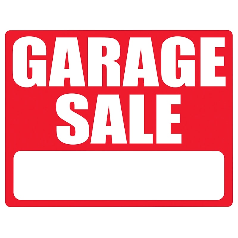 Cosco Garage Sale Outdoor Sign Kit, 19" x 15", Red/White (098232) image 1