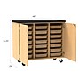 Diversified Woodcrafts 41.5" Mobile Tote Tray Storage Cabinet, Oak (4751K)~#|#~2E584903-2974-49C7-83B44E028C51AA8F_sc7